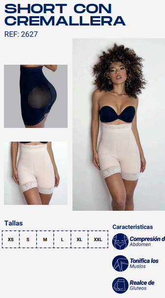 SHORT CREMALLERA (2627) + TOP ALEATORIO